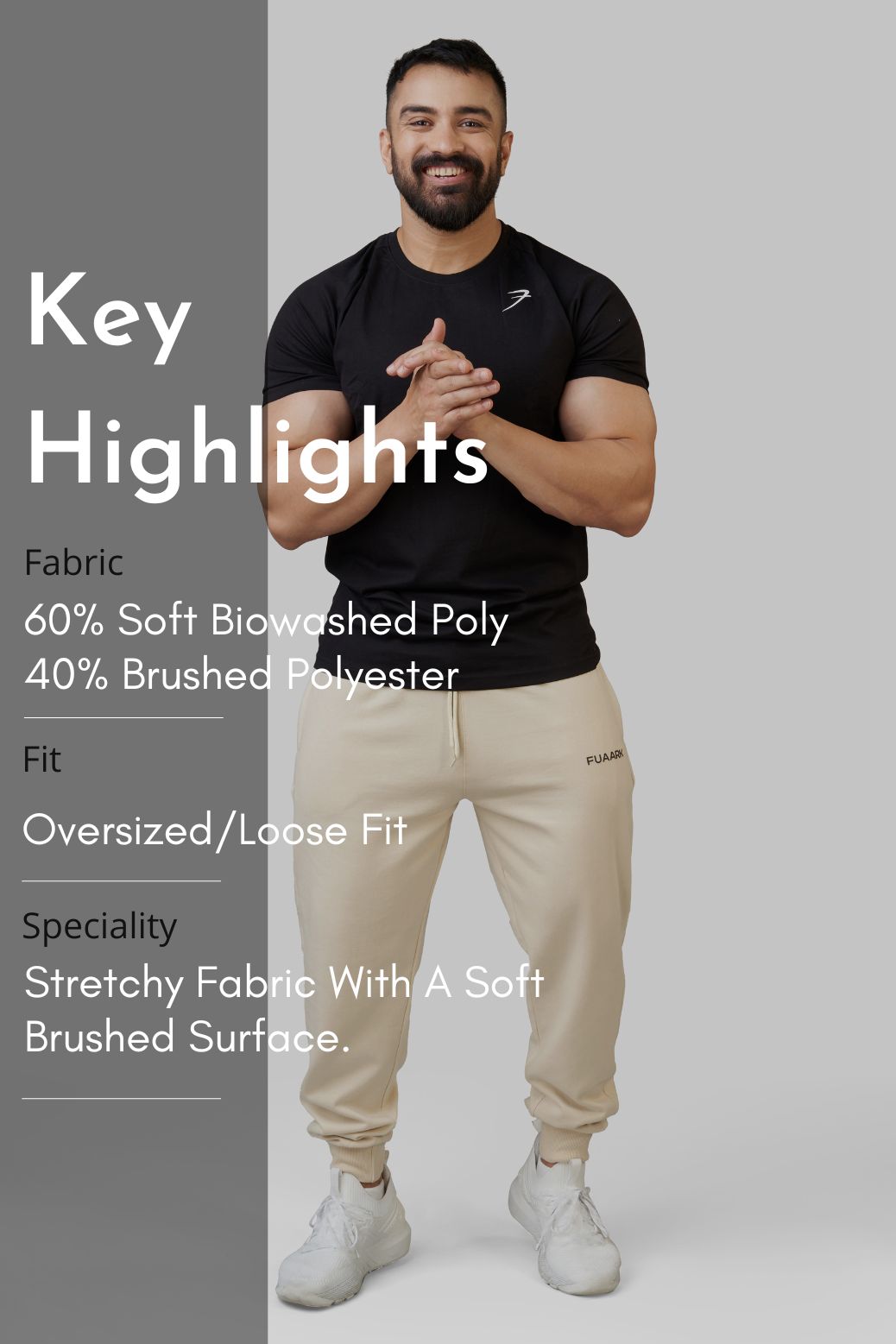 Signature Oversized Joggers Beige