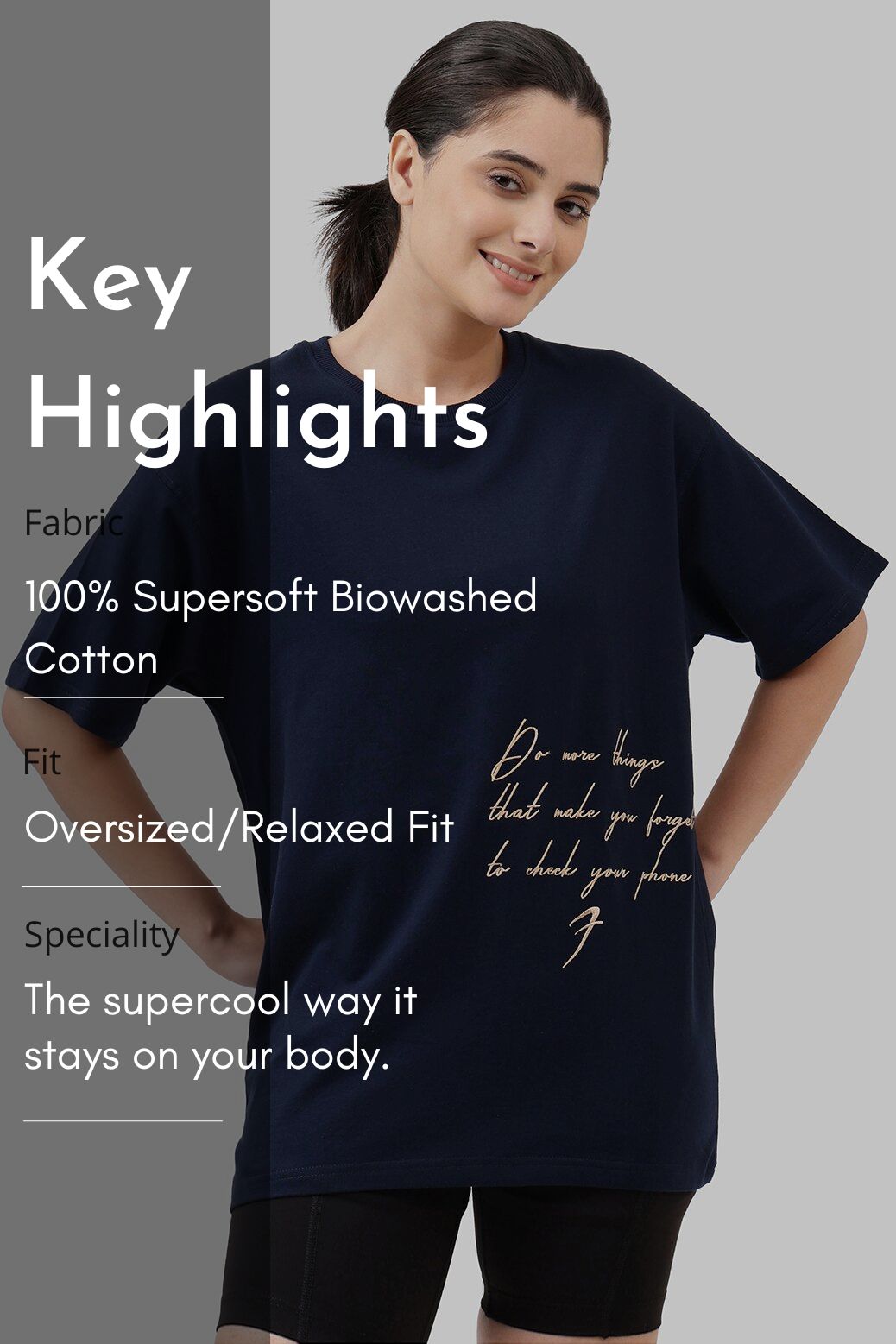 Inspiration Oversized T-shirt Navy