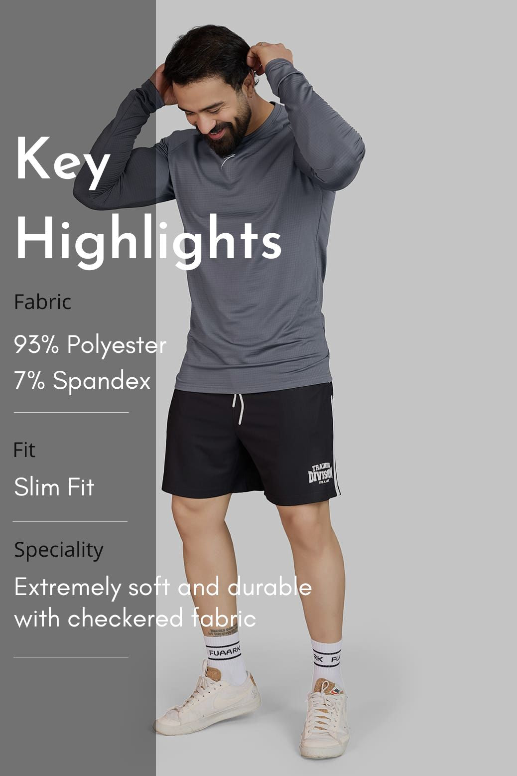 Midnight Fullsleeves T-shirt Light Grey
