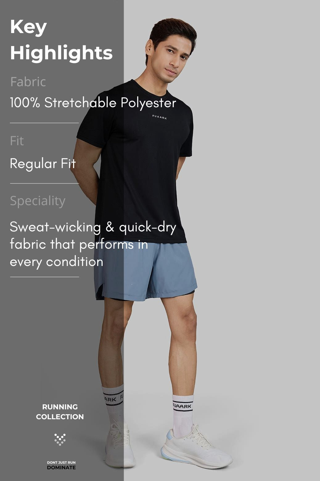Slate Running T-shirt Black