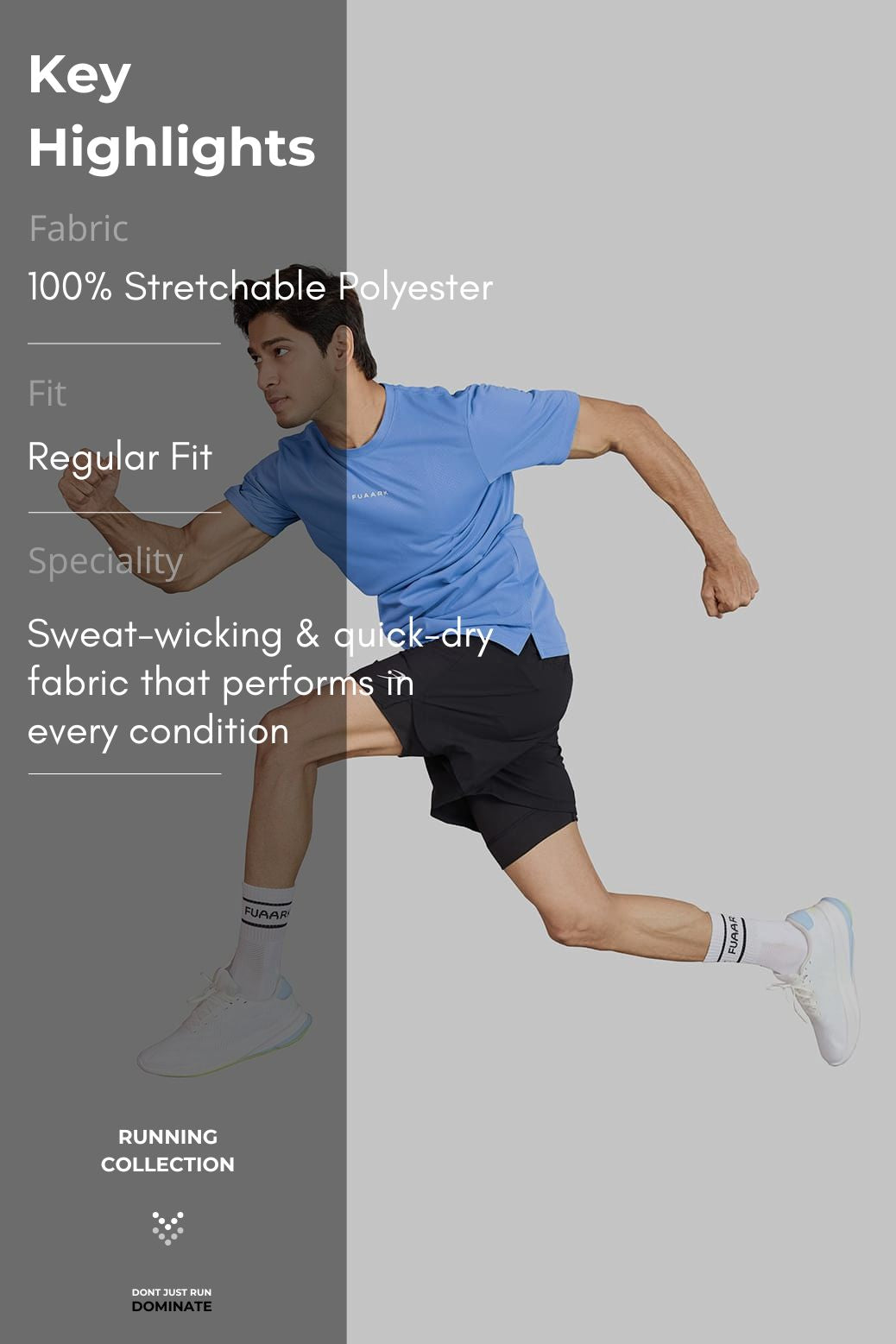 Slate Running T-shirt Blue