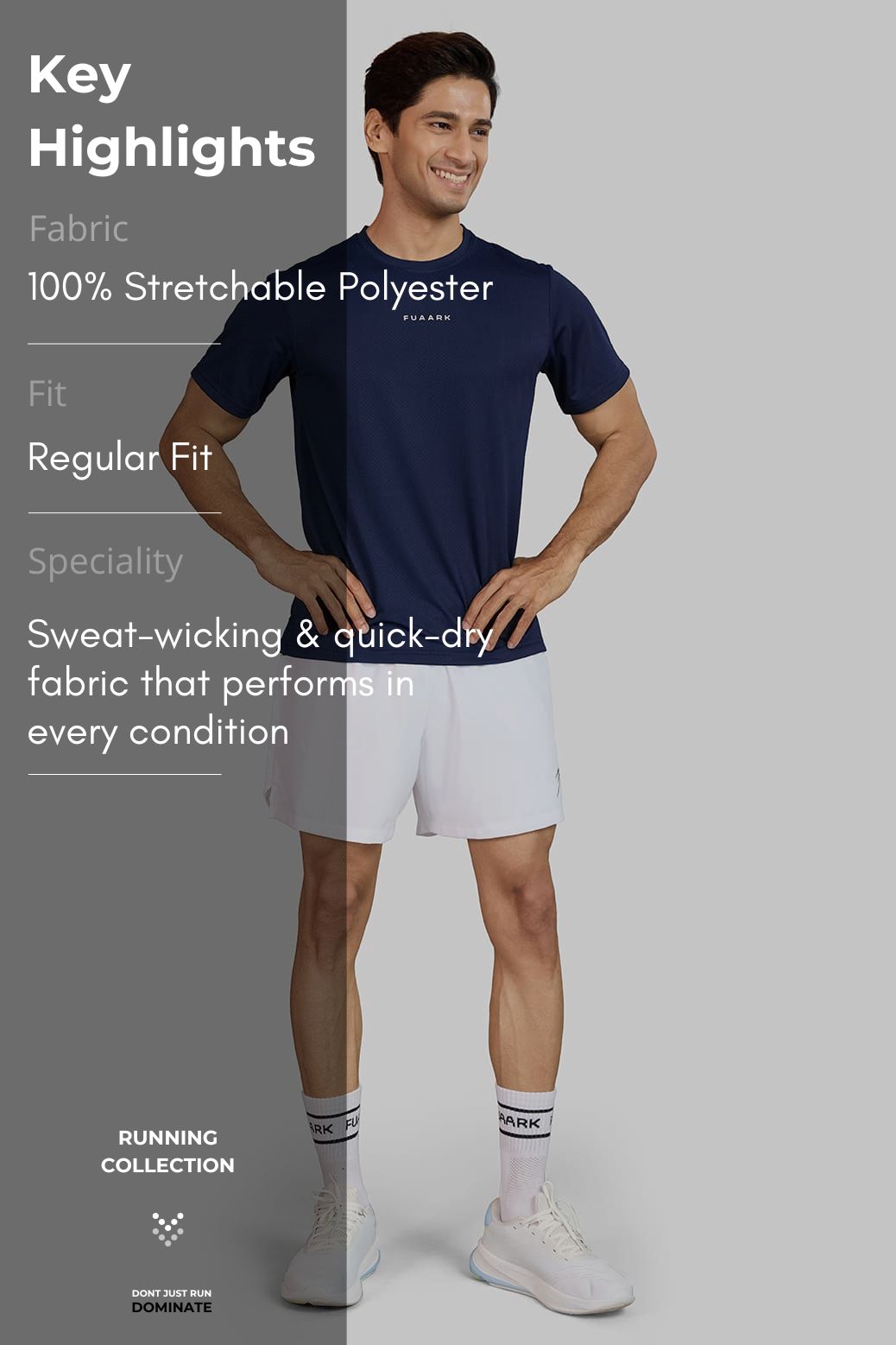 Slate Running T-shirt Navy