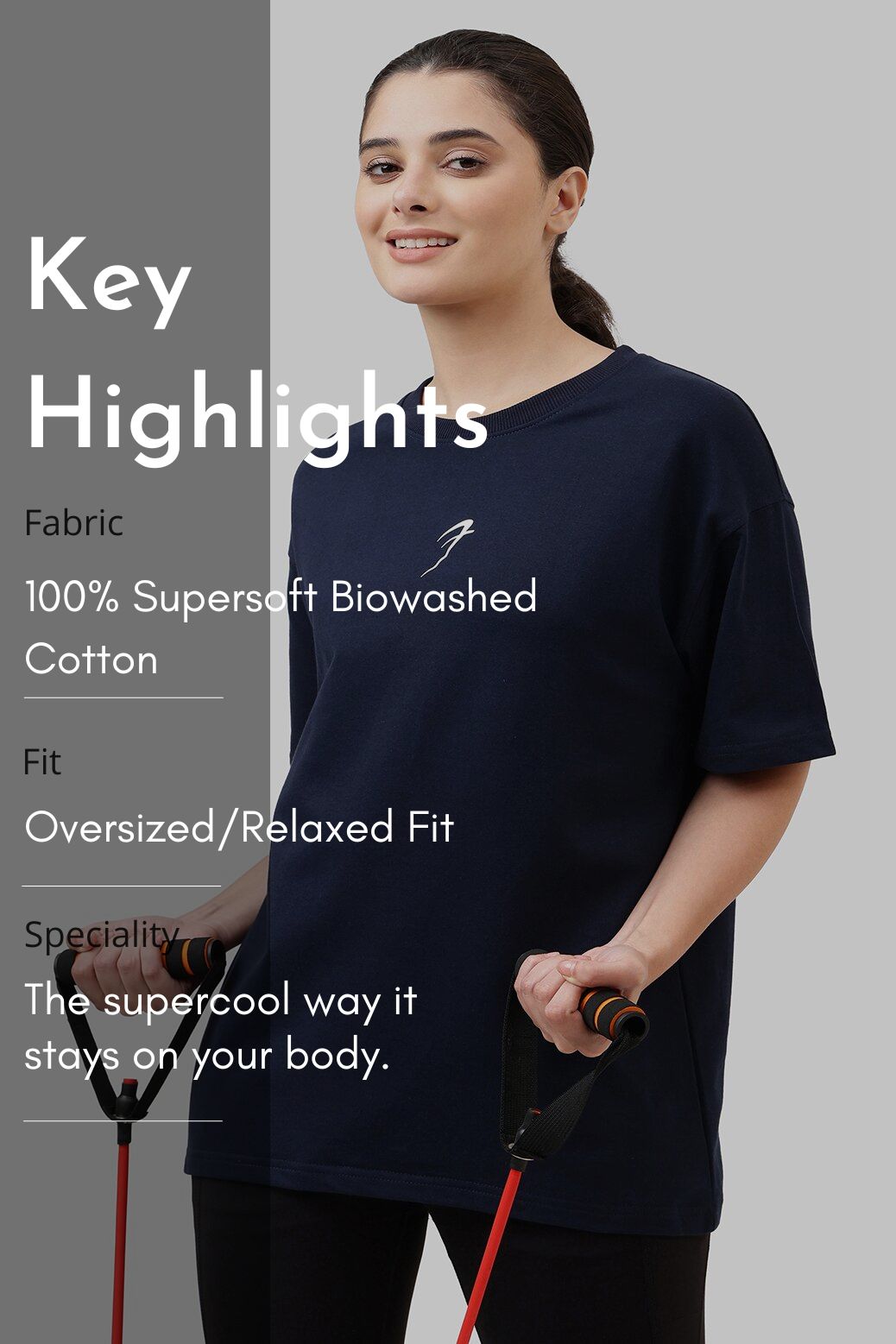 Ignite Oversized T-shirt Navy