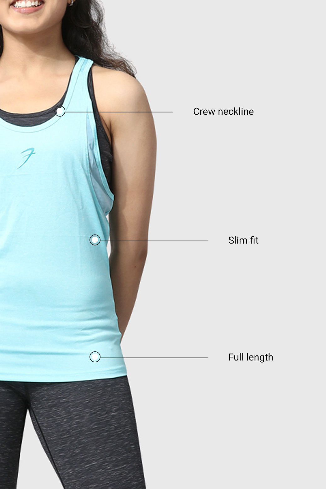 Bold Melange Tank Sky Blue