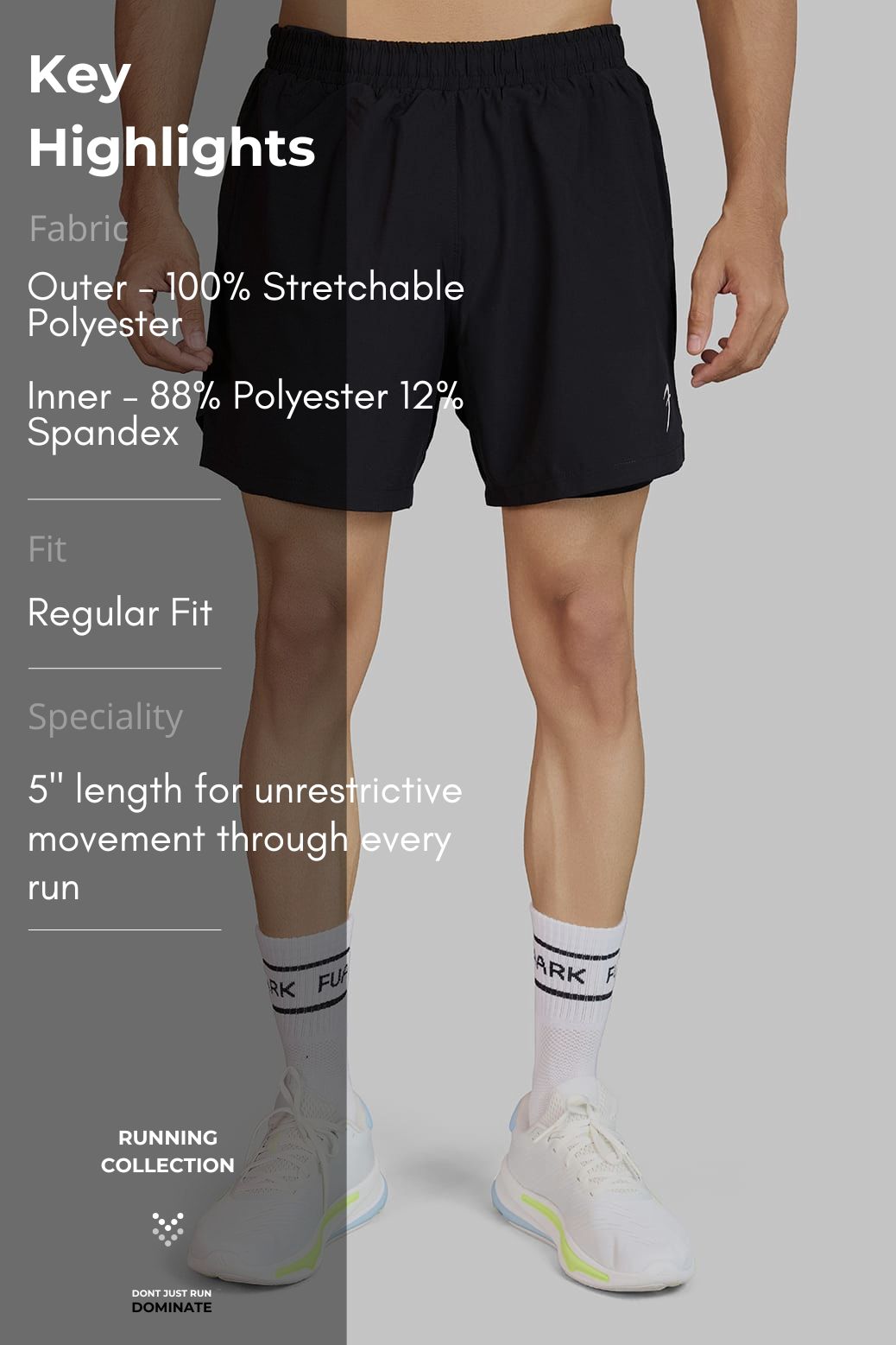 Hyper 5" Running Shorts Black