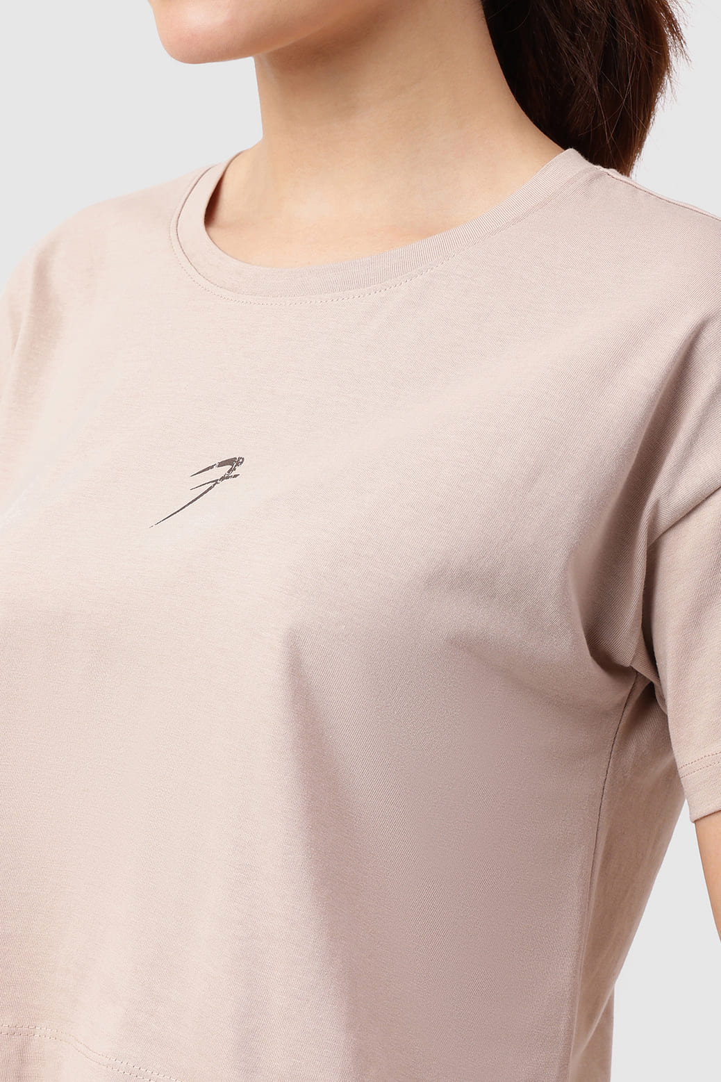 Brisk Cotton Crop Top Beige