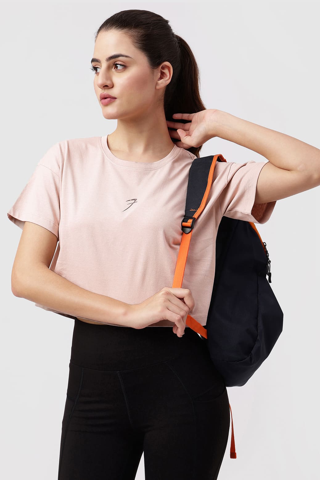 Brisk Cotton Crop Top Beige