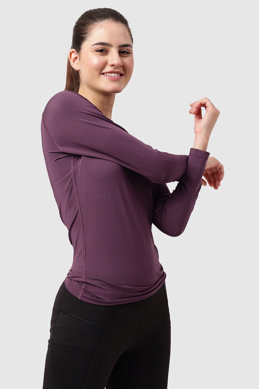 Compression Full T-shirt Plum