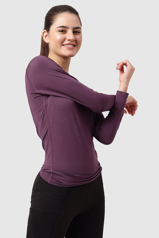 Compression Full T-shirt Plum