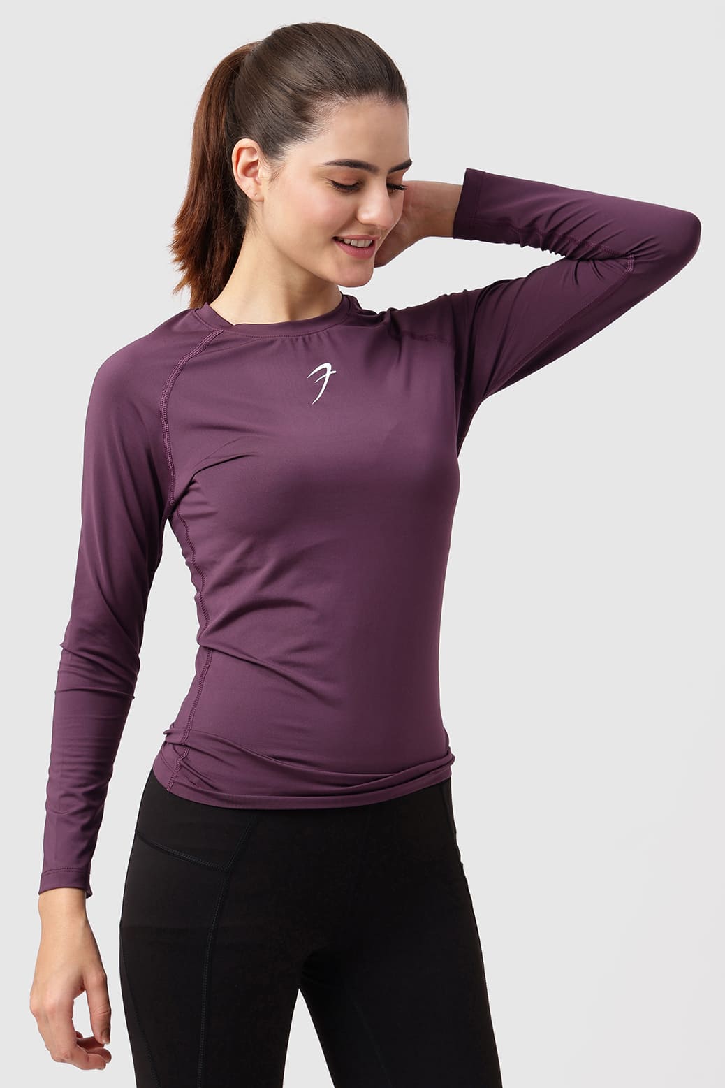 Compression Full T-shirt Plum