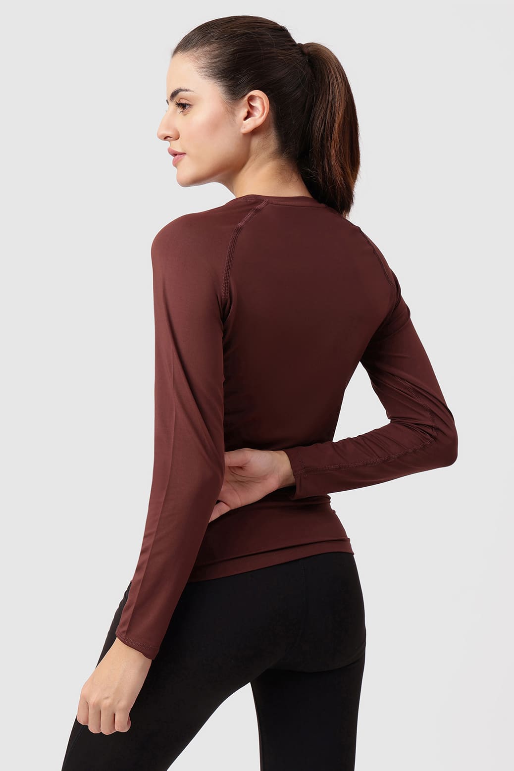 Compression Full T-shirt Brown