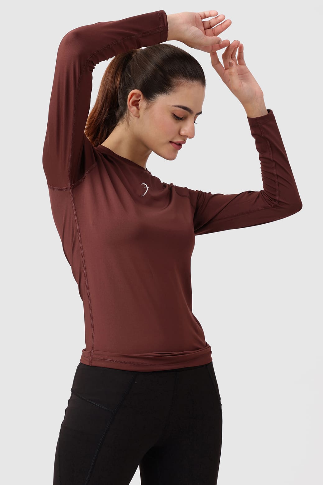 Compression Full T-shirt Brown