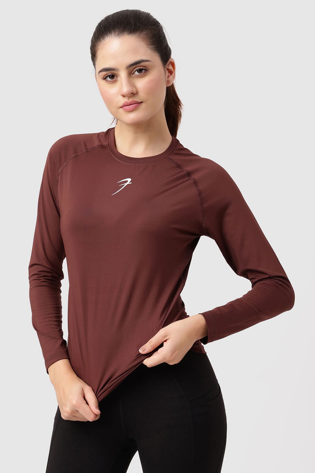 Compression Full T-shirt Brown