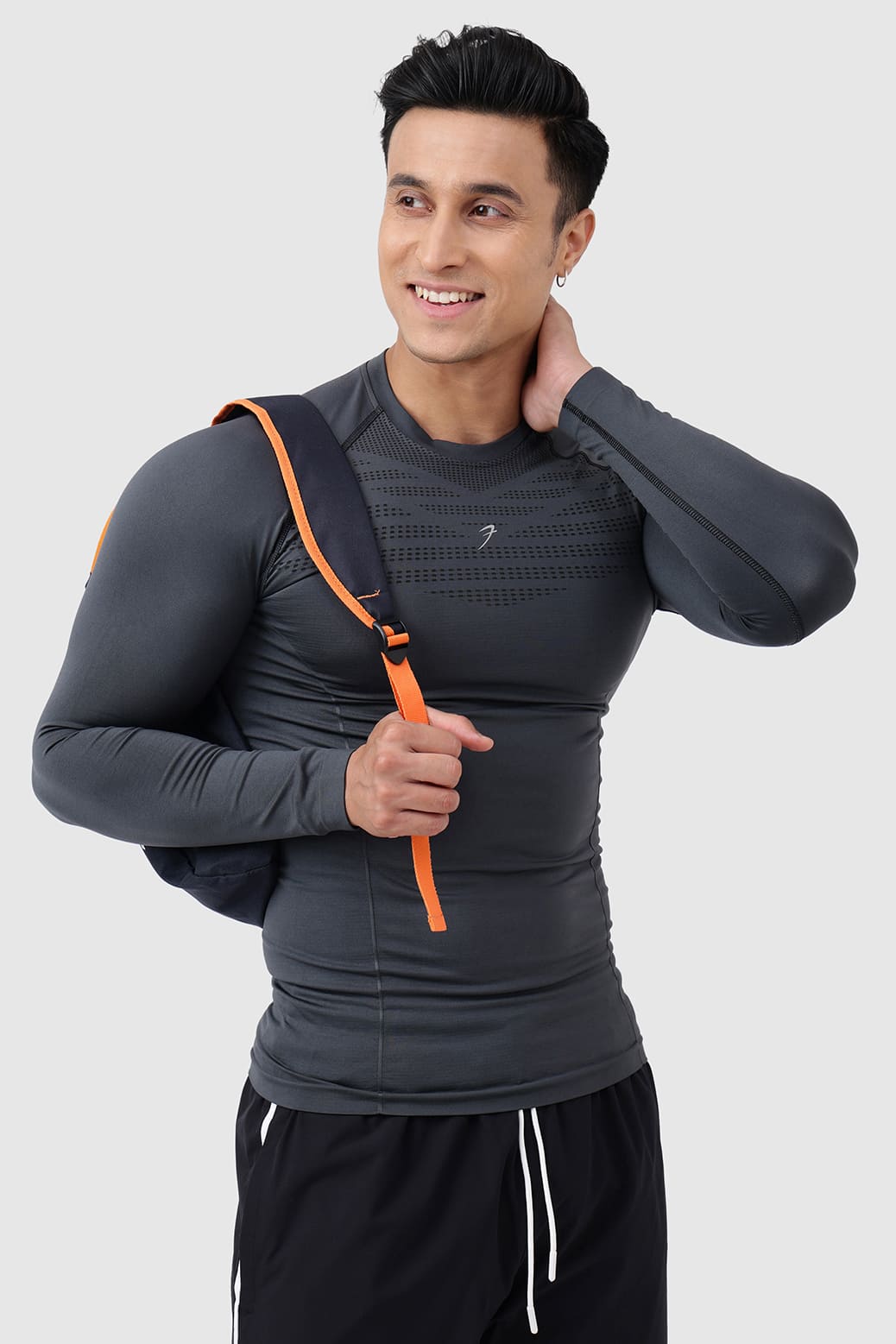 Power Seamless Fullsleeves T-shirt Charcoal