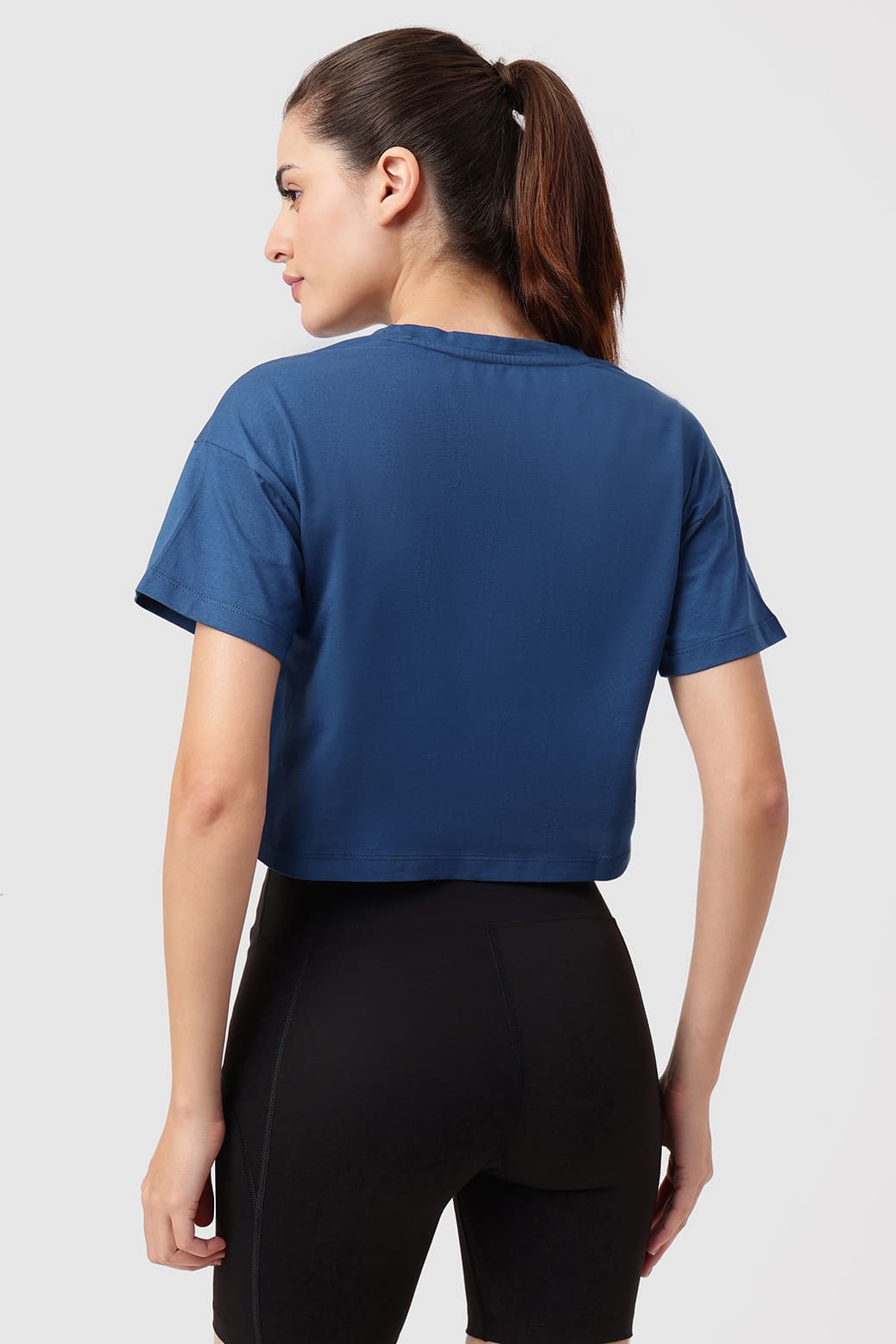 Brisk Cotton Crop Top Teal