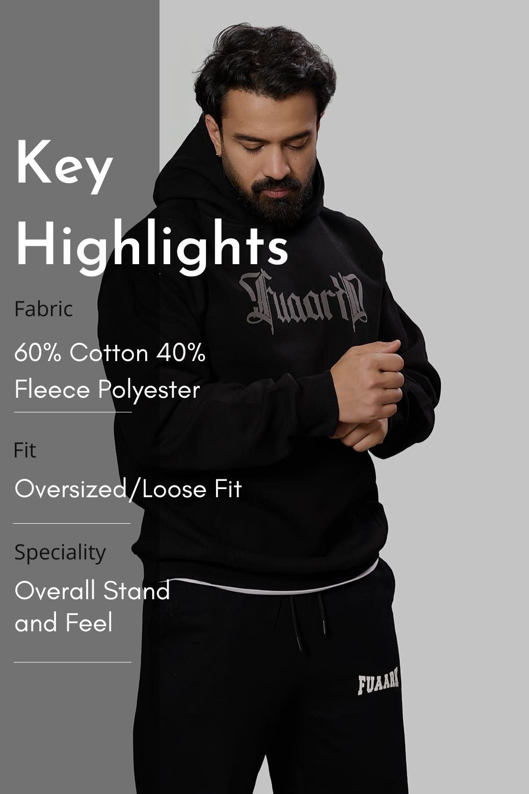 Brookline Oversized Hoodie Black