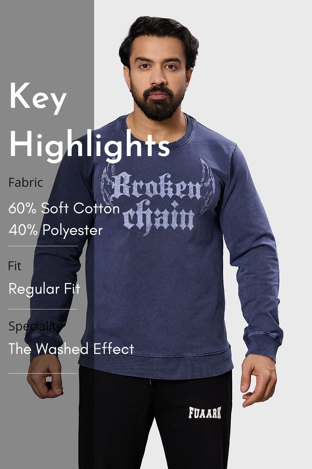 Shadow Washed Sweatshirt Navy