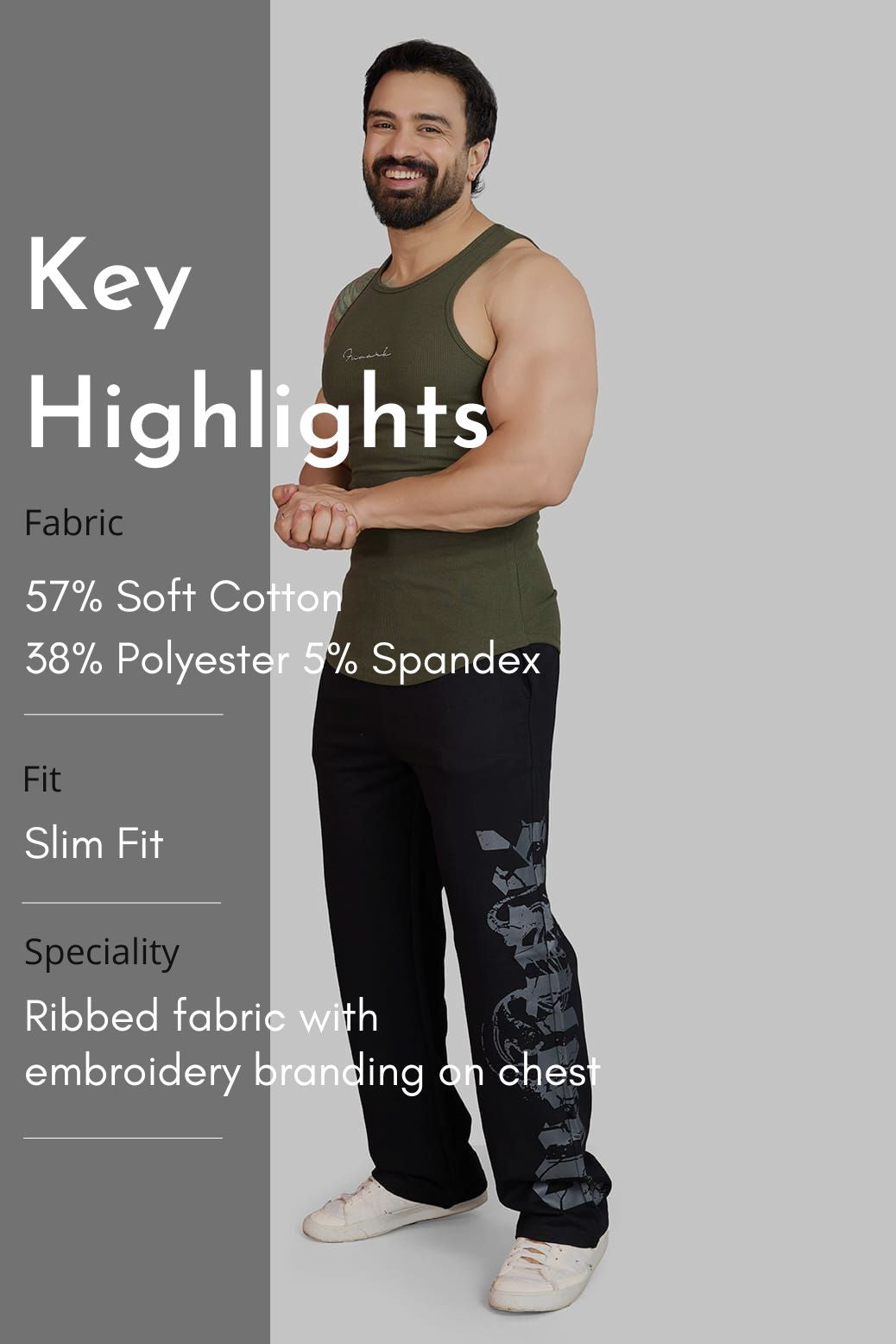 Ribbed Tank Olive