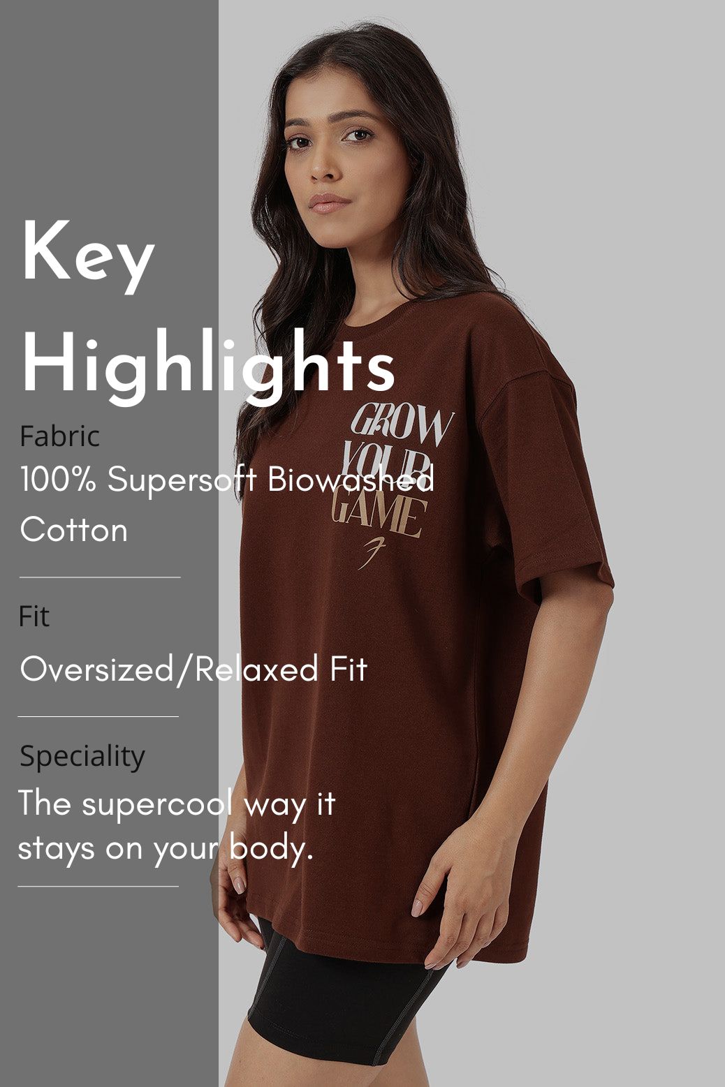 Grow Oversized T-shirts Coffee