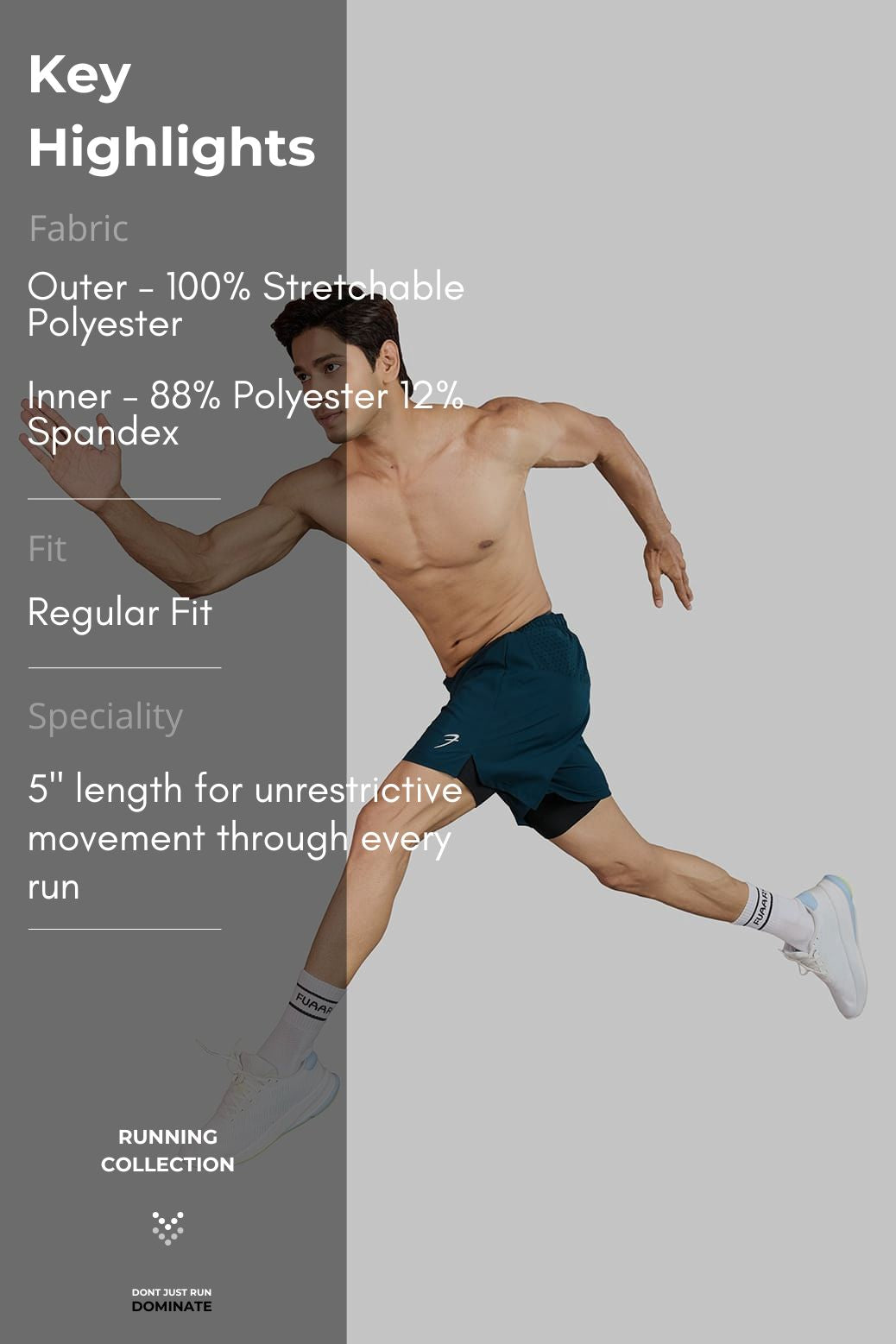 Hyper 5" Running Shorts Deep Green