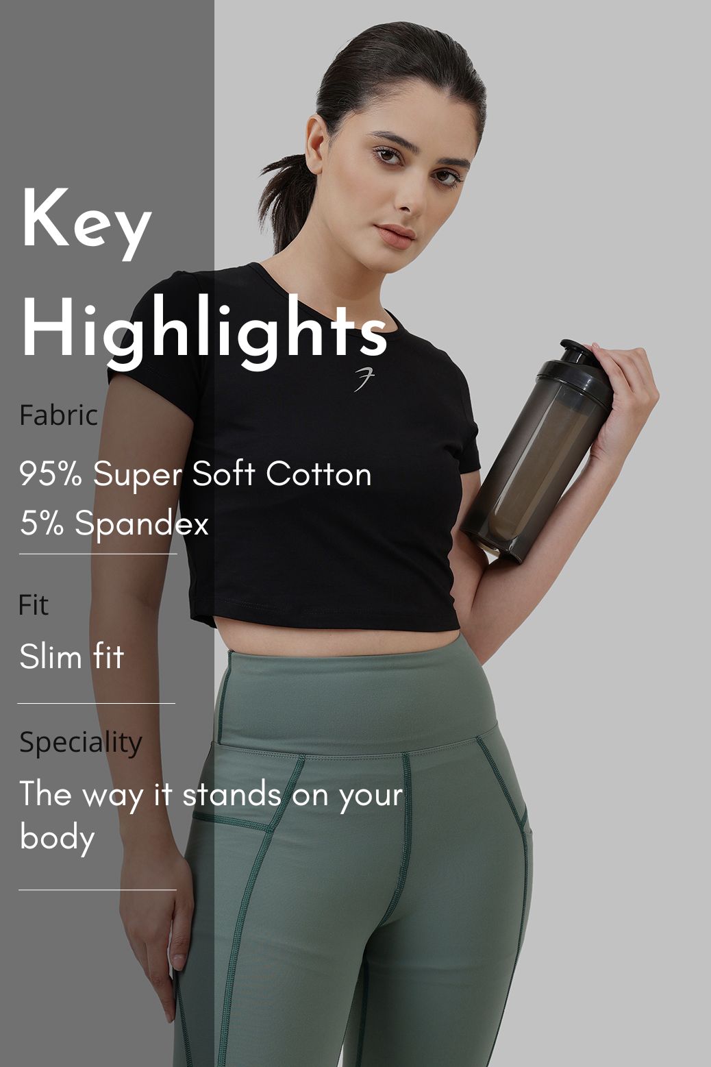 Peak Crop Top Black