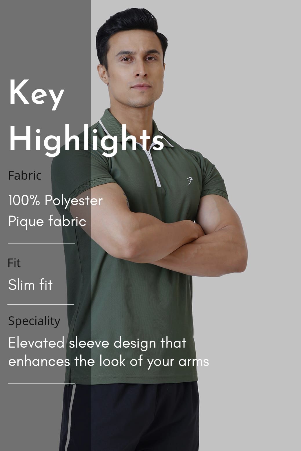 Stride Polo T-shirt Olive