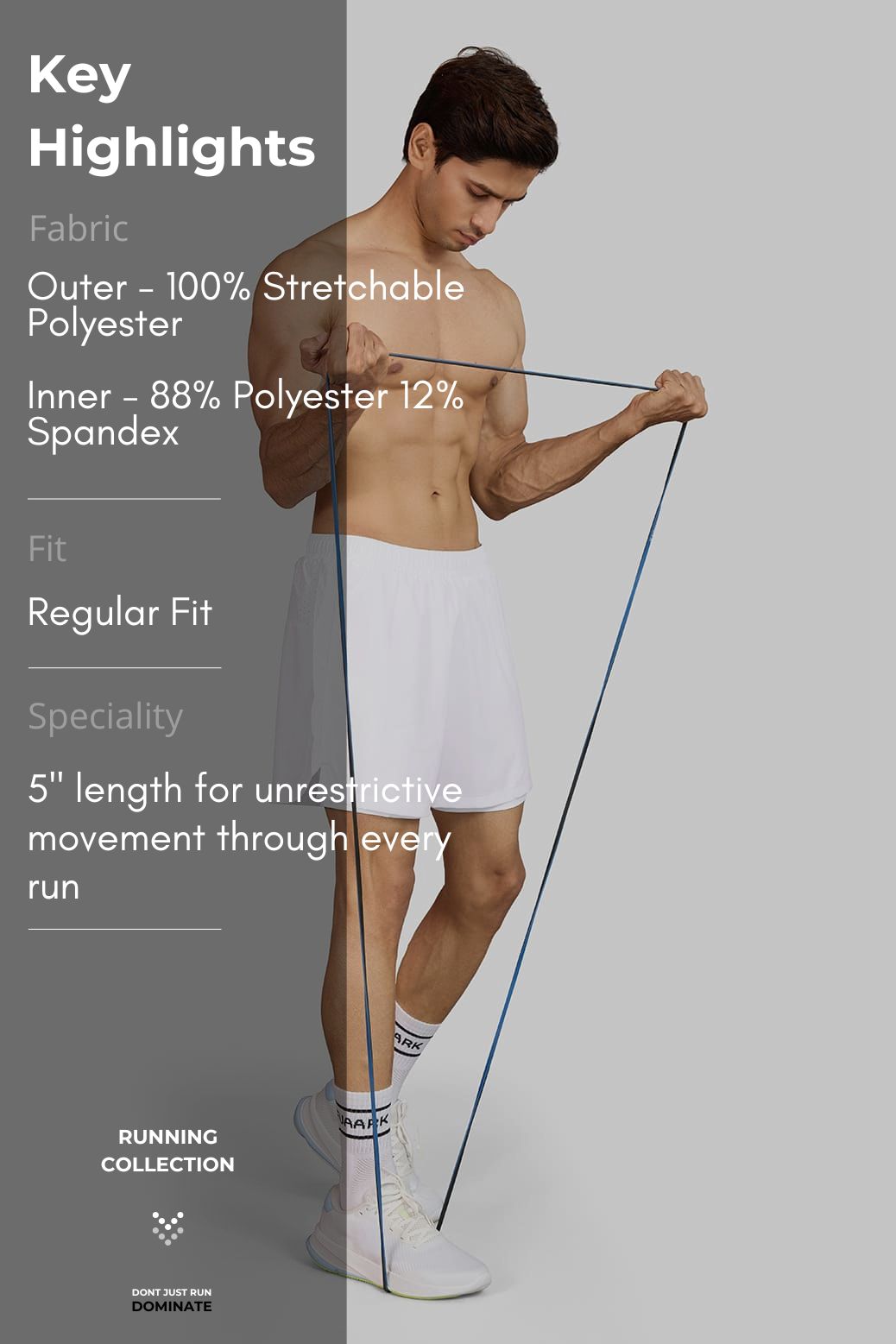 Hyper 5" Running Short White