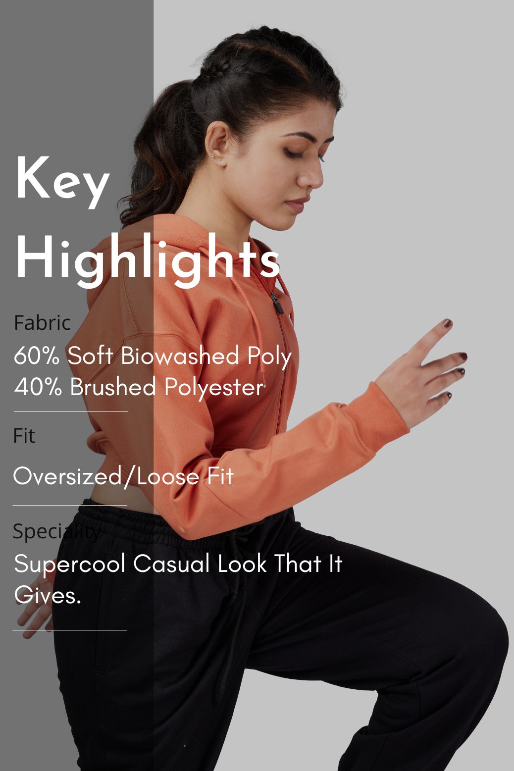 Signature Oversized Cropped Jacket Orange
