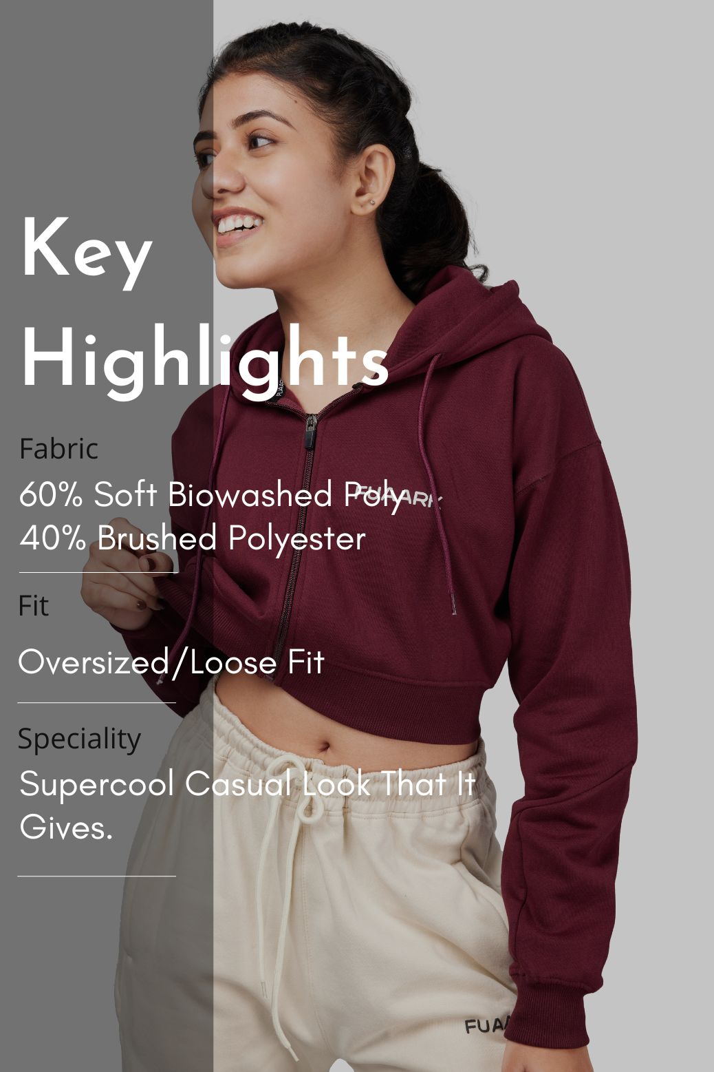 Signature Oversized Cropped Jacket Cherry