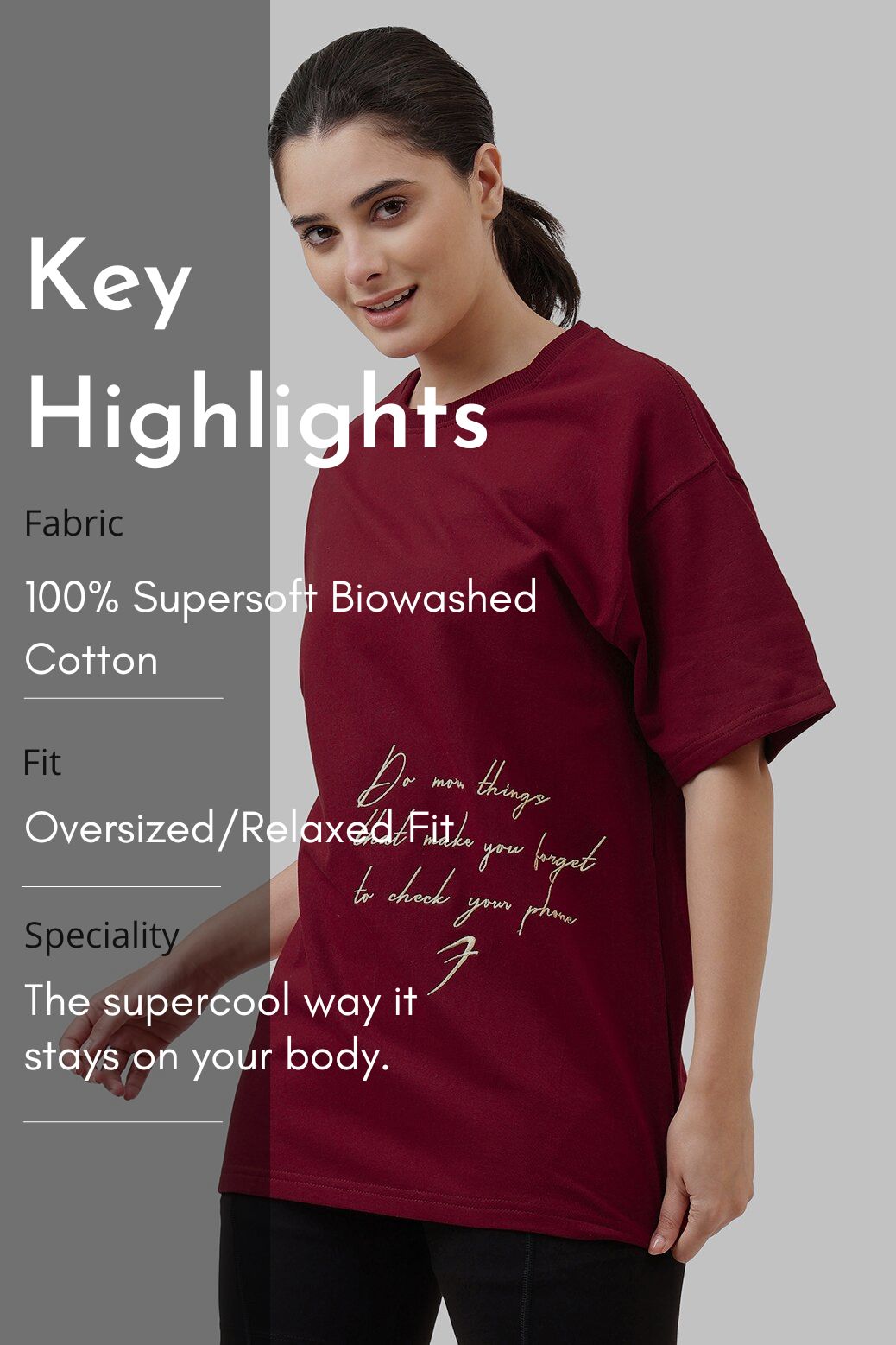 Inspiration Oversized T-shirt Maroon