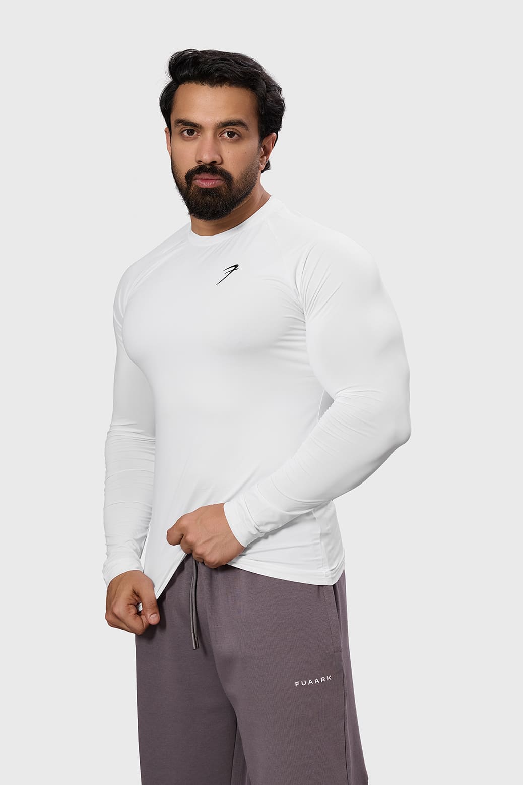 Bare Nylon Fullsleeves T-shirt White