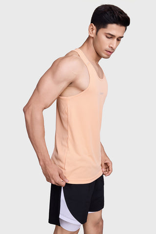 Checks Running Tank Peach