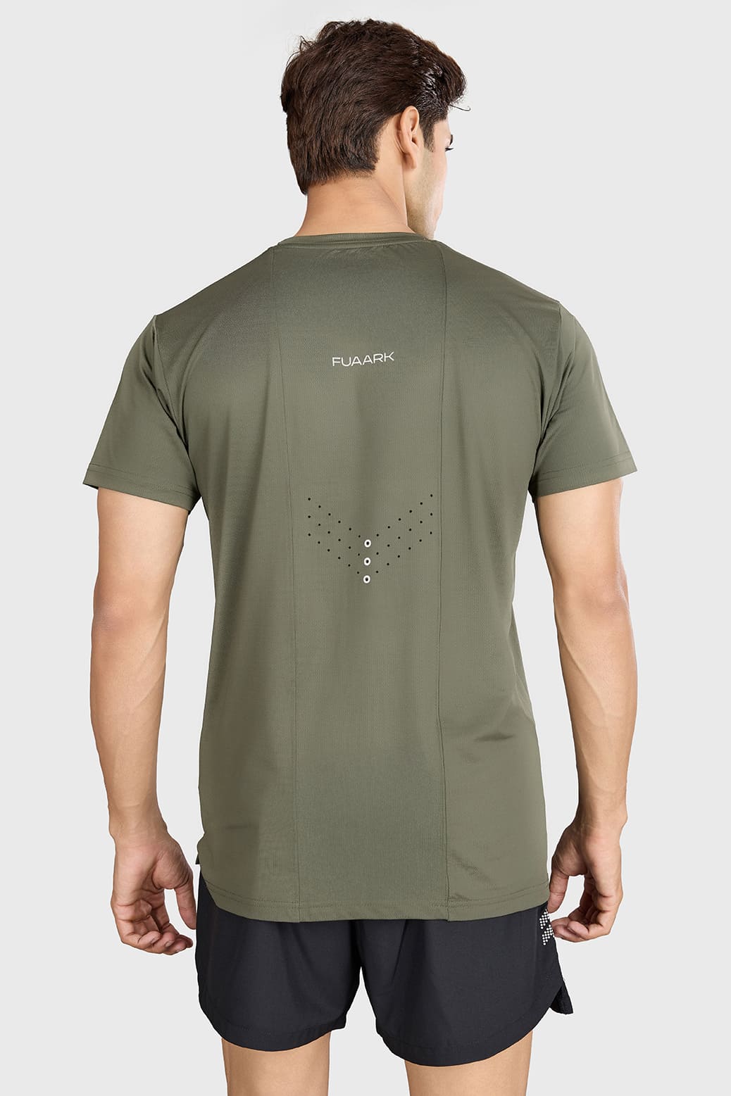 Laser Cut Running T-shirt Olive