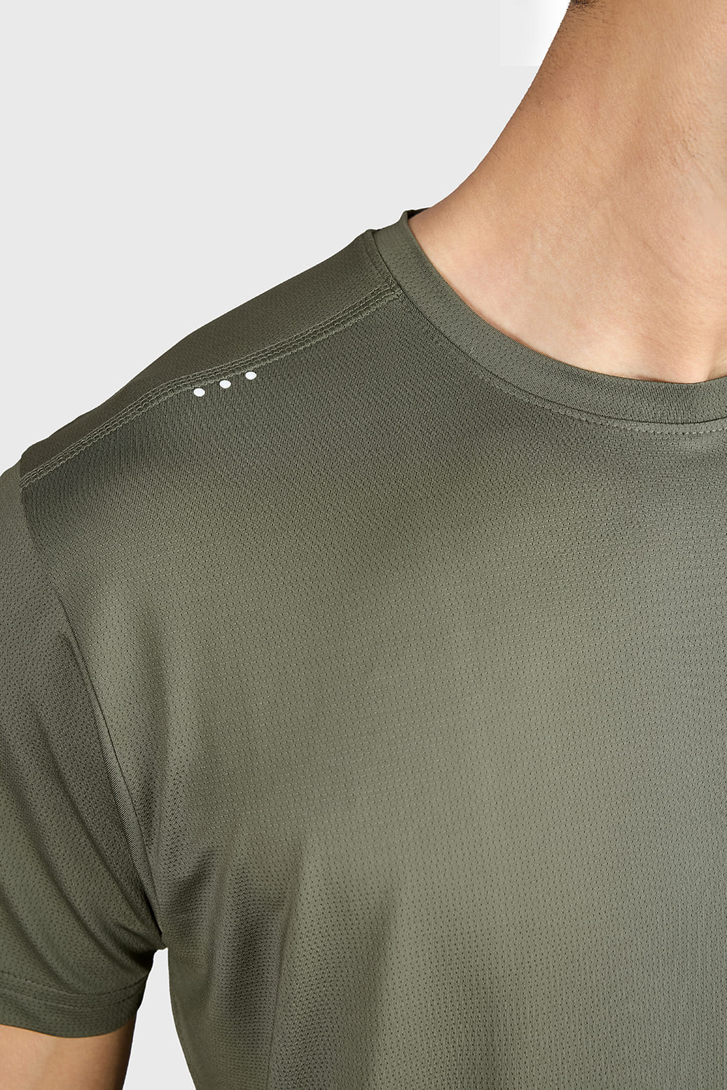 Laser Cut Running T-shirt Olive