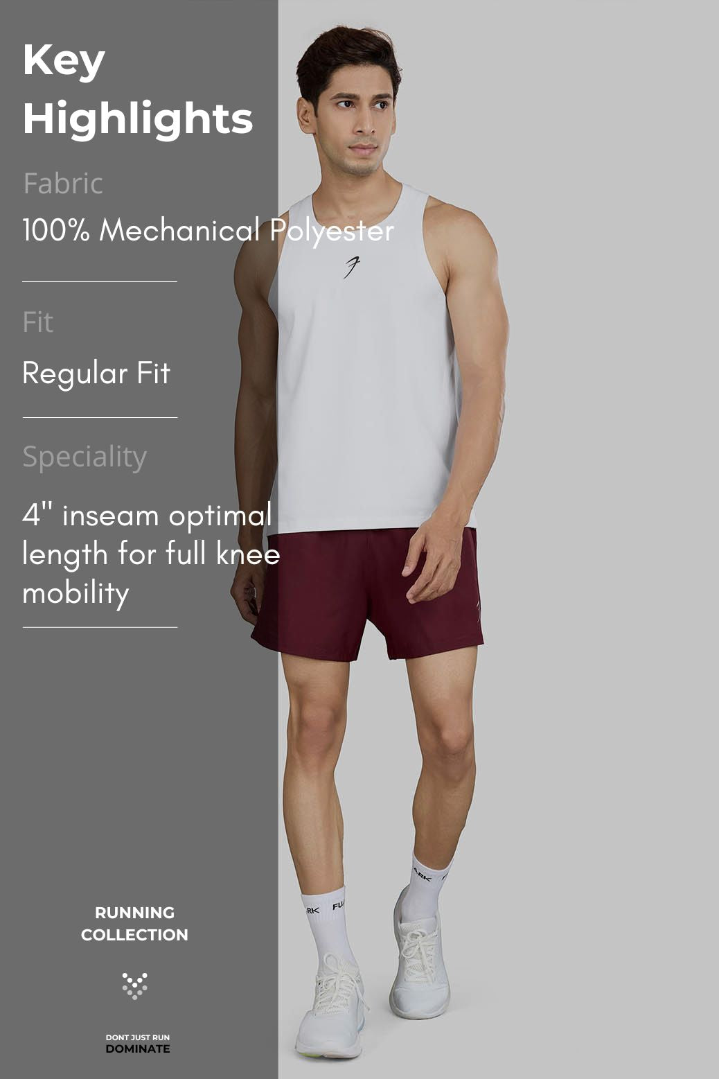 Pulse 4" Running Shorts Maroon