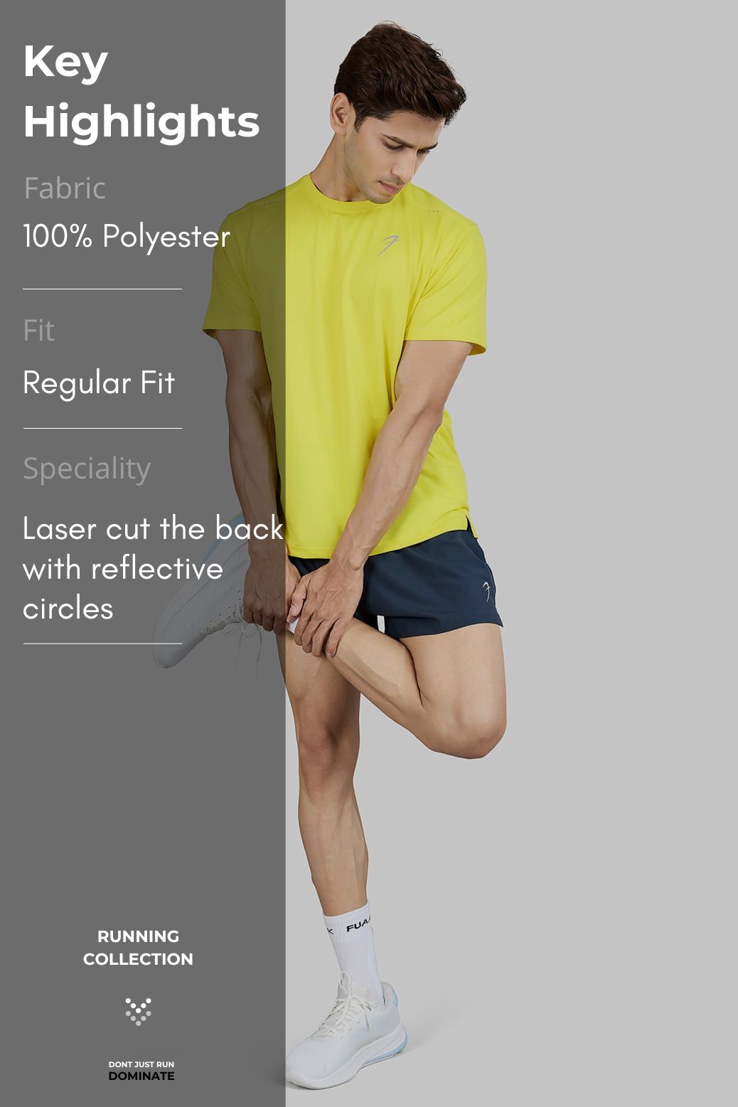 Laser Cut Running T-shirt Yellow