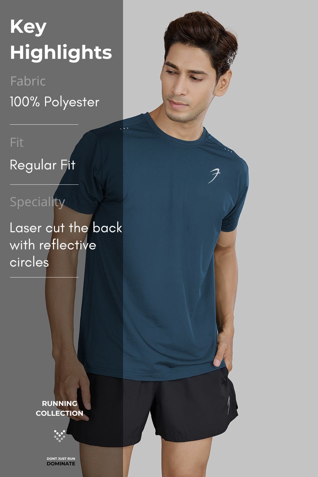 Laser Cut Running T-shirt Orion Blue