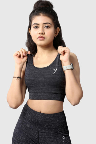 Essential Melange Sports Bra Black