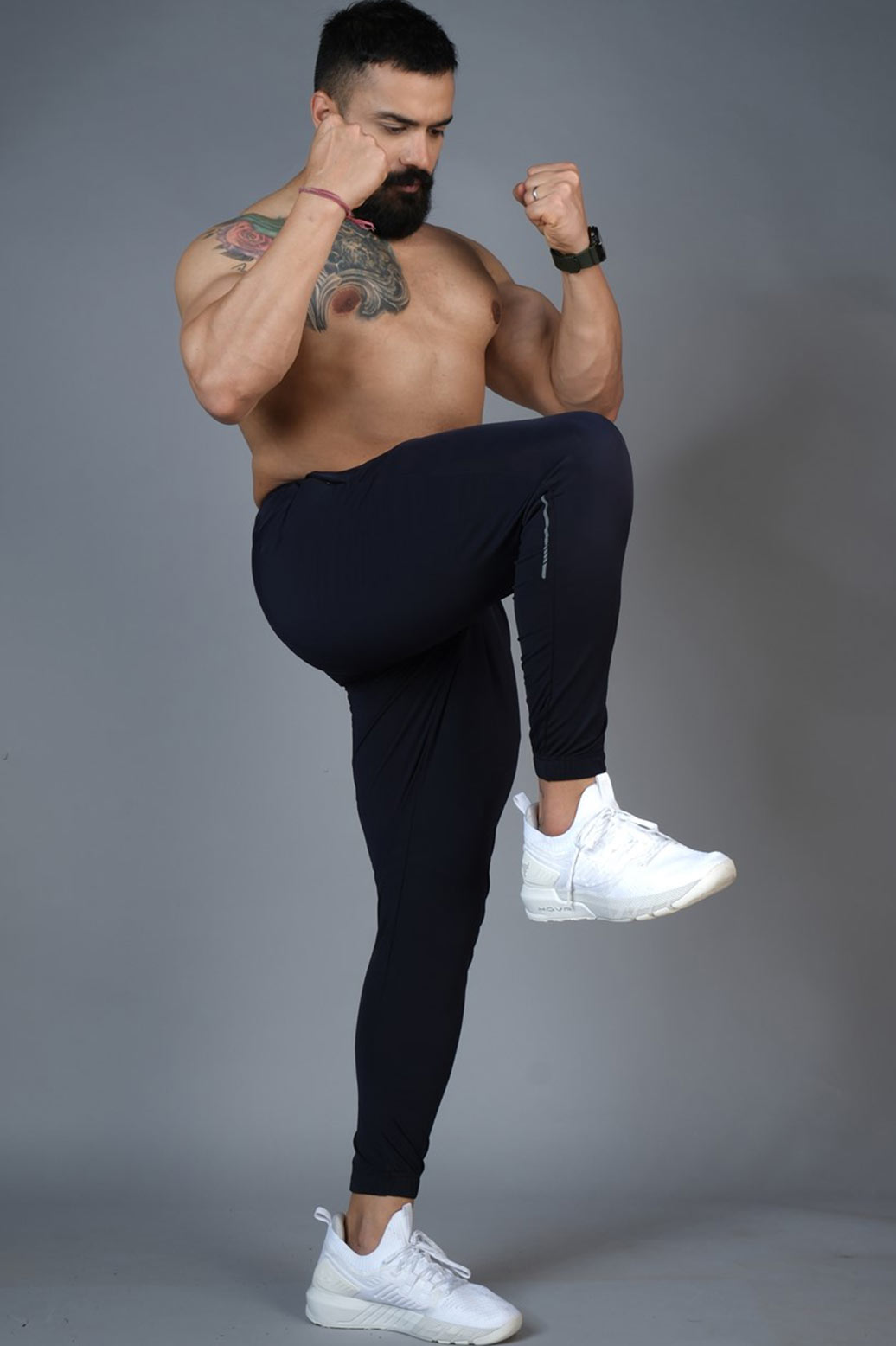 Identity Nylon Joggers Navy