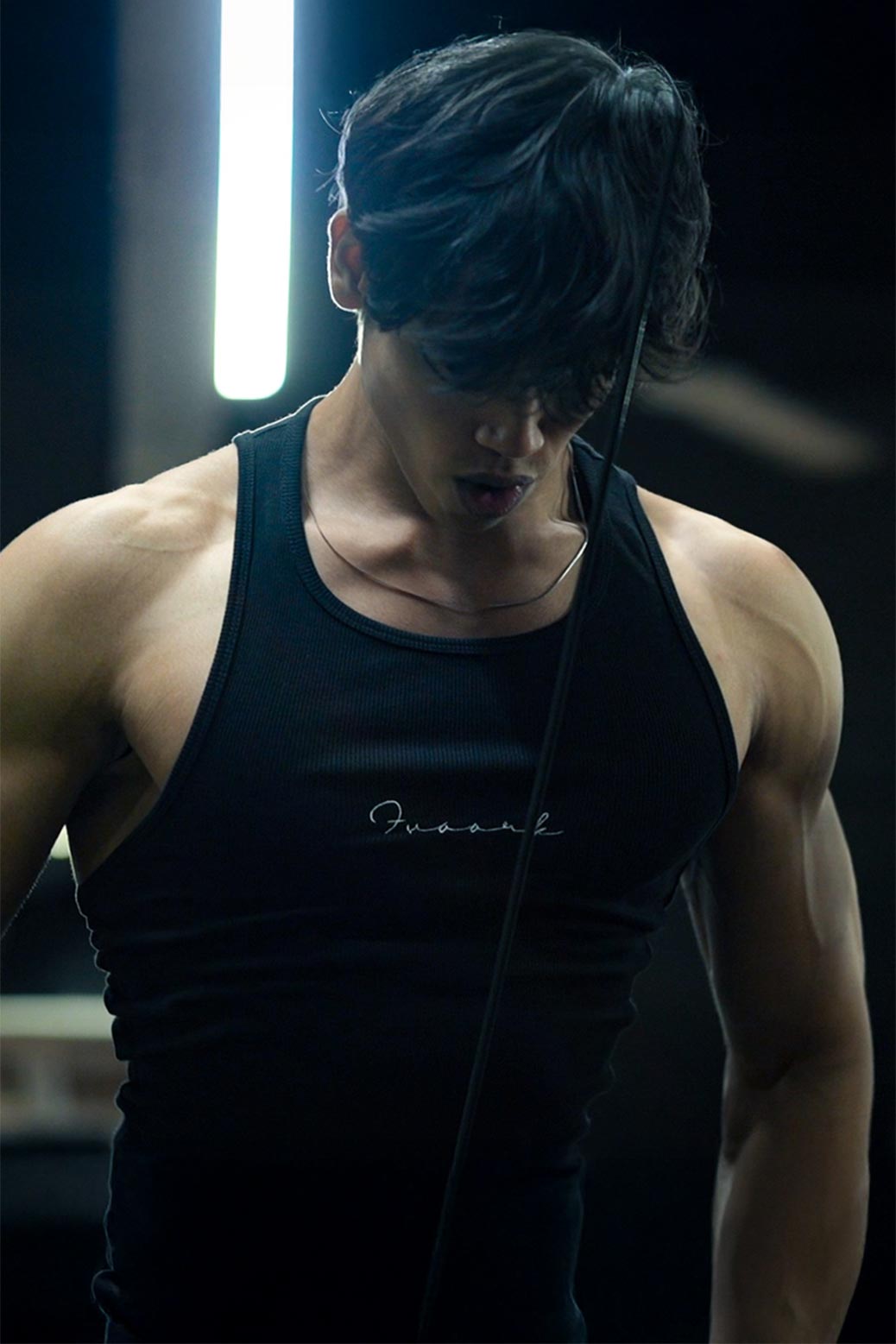 Ribbed Men's Slim Fit Black Ribbed Tank - Image 1