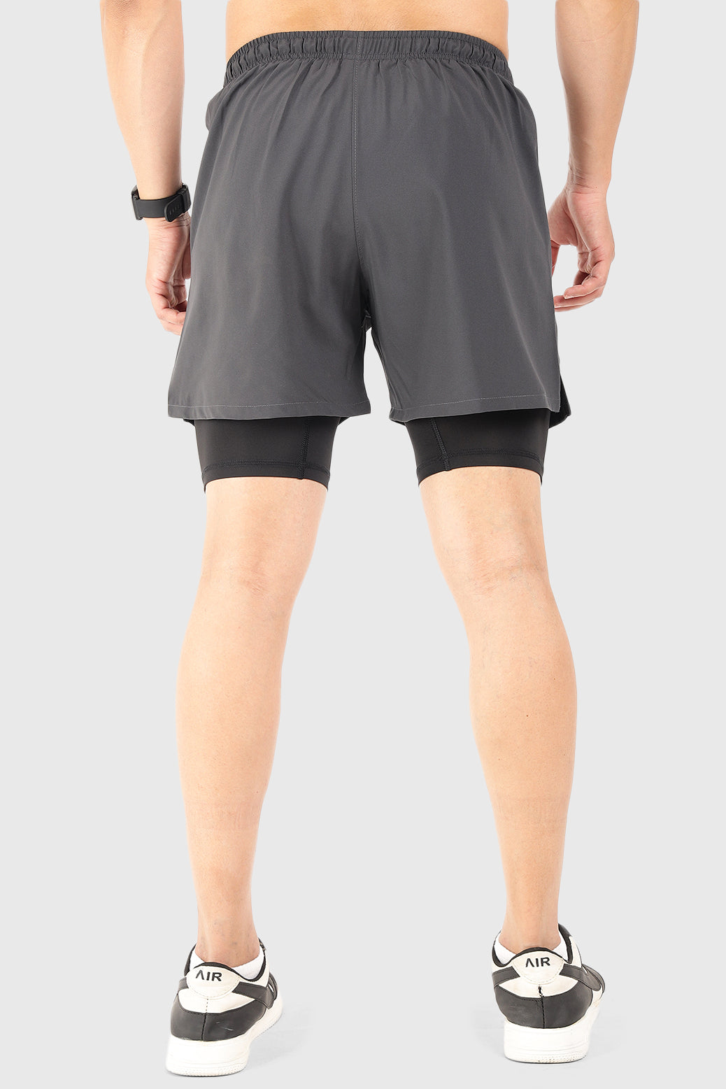 2 in 1 5" Compression Shorts Coal
