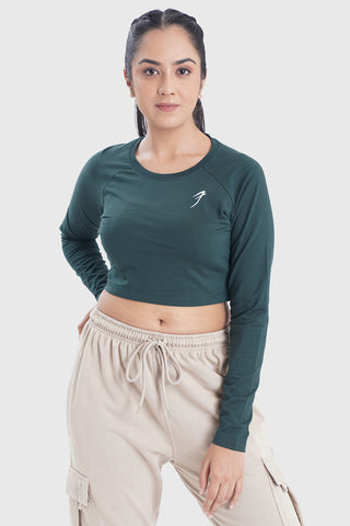 Legacy Crop Top T-shirt Bottle Green