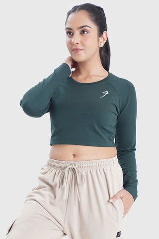 Legacy Crop Top T-shirt Bottle Green