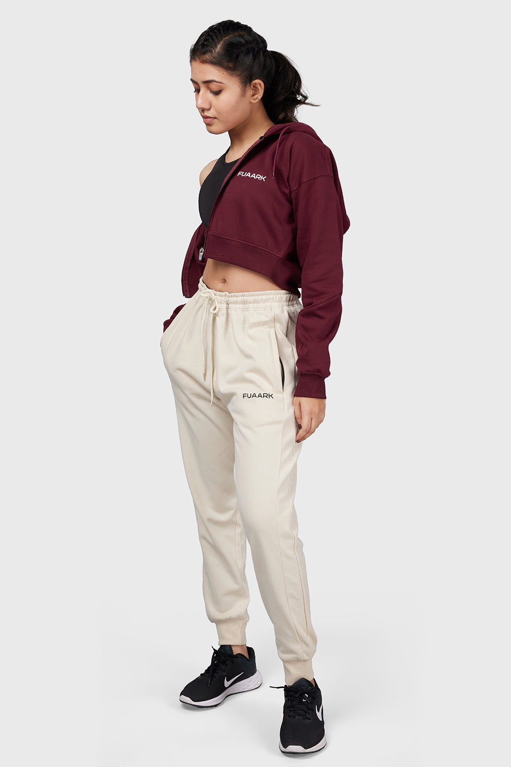 Signature Oversized Cropped Jacket Cherry