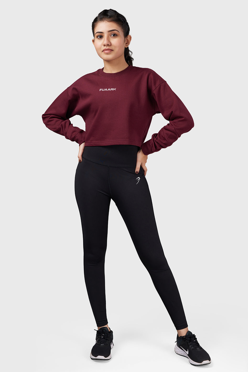 Signature Oversized Cropped Sweatshirt Cherry