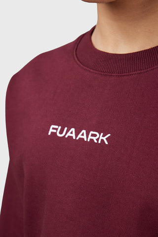 Signature Oversized Cropped Sweatshirt Cherry