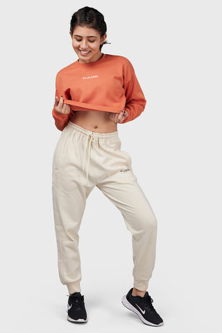 Signature Oversized Cropped Sweatshirt Orange