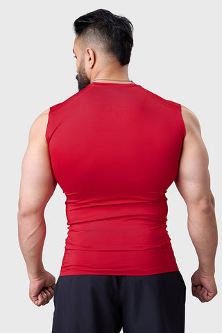 Compression  Sleeveless Tank Red