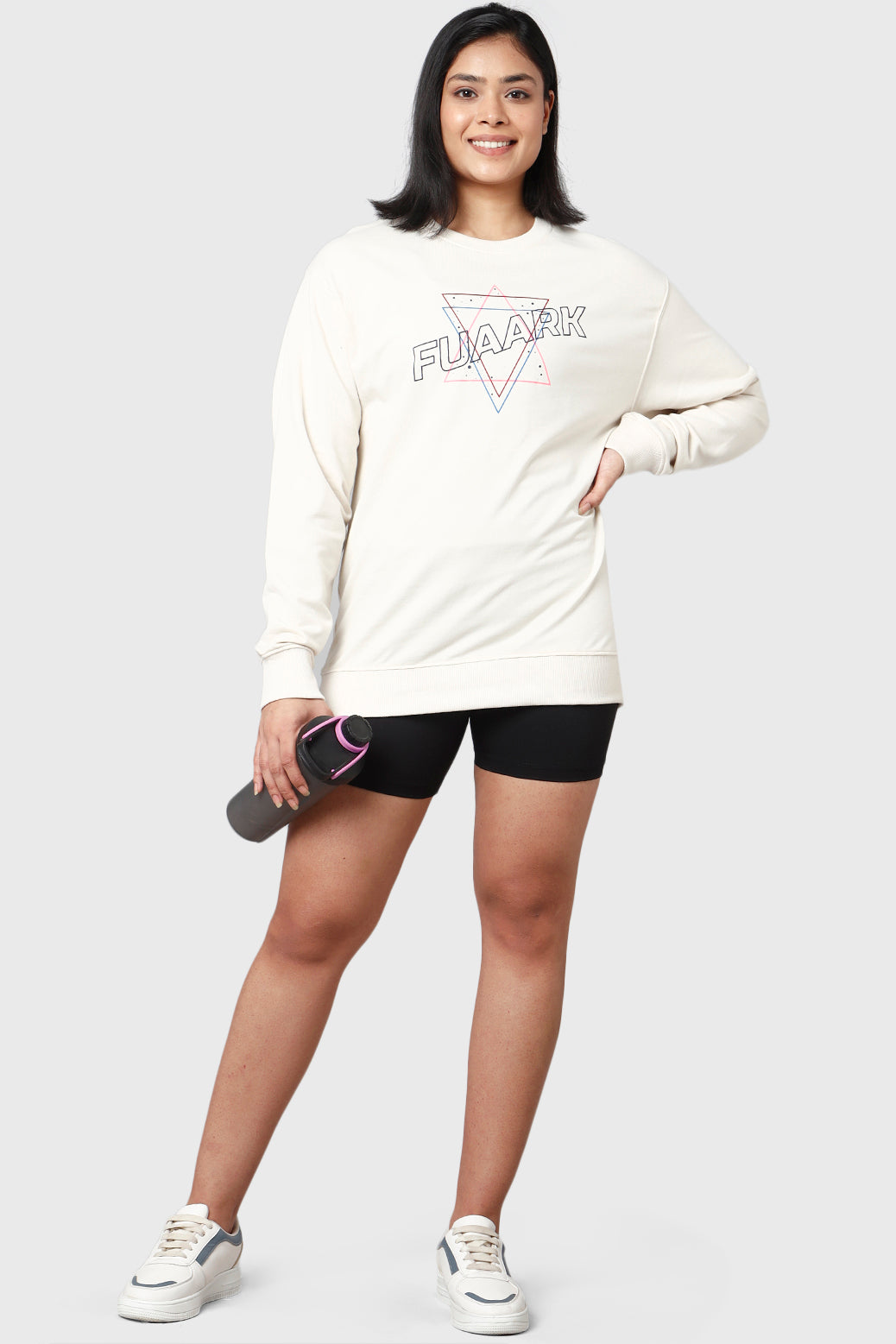 Star Oversized Sweatshirt Beige