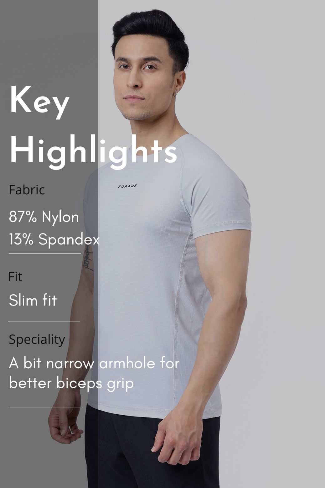 Blaze Nylon T-shirt Light Grey